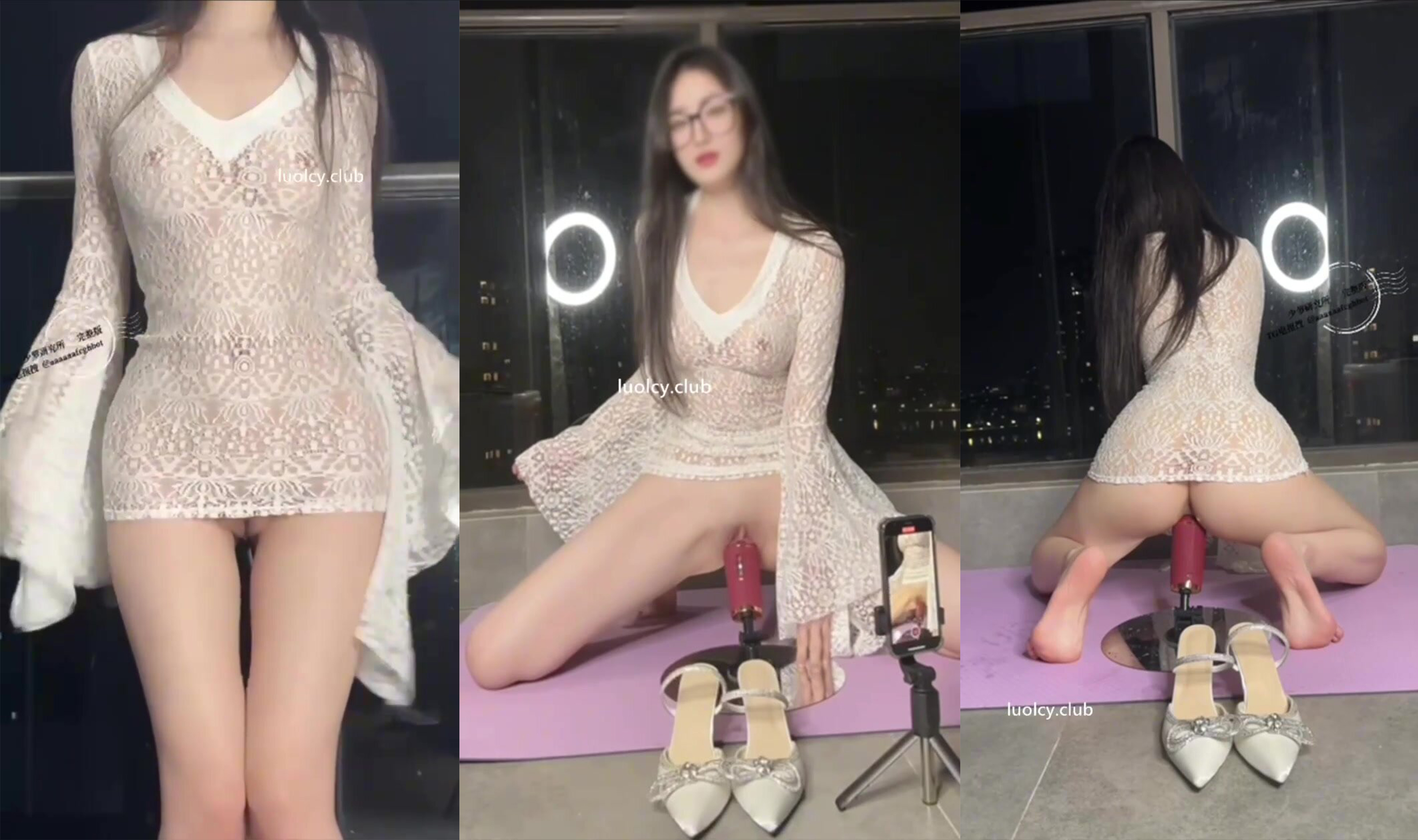 【小美miyoki】陽台露出蕾絲超透鏤空裙自慰,各種炮擊狂插狂噴,最後濕禁尿的滿地和整個高跟鞋裡面都是