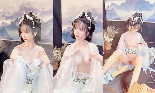 High-end absolute beauty ❤️ private shoot] super hot net red meow small Ji gold partner goldfish kinngyo new work "Cang Wu Yao" painting style beautiful to explosion puffy breast pussy tempting to the extreme (1)