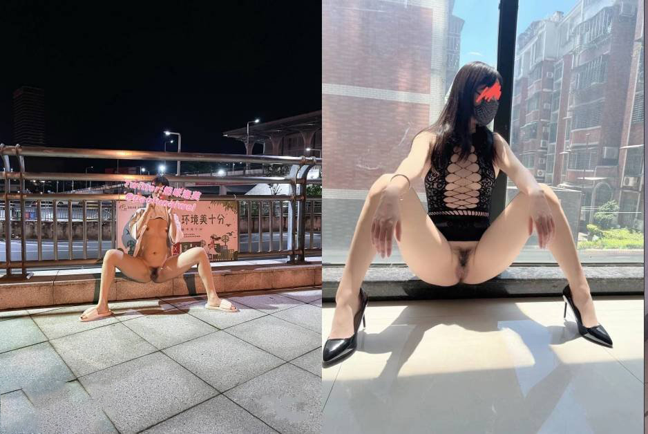 Twitter top exposure artist extreme body contrast young girl [milk flavor puff] private shoot, all kinds of outdoor exposure elevator mouth make love accidentally met neighbors a face (4)