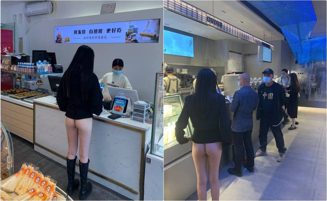 Top Contrast Goddess (Nana's House of Love) latest revealing challenge 2, sneaking out in front of the subway people in the crowded mall, tense and exciting! Super Contrast