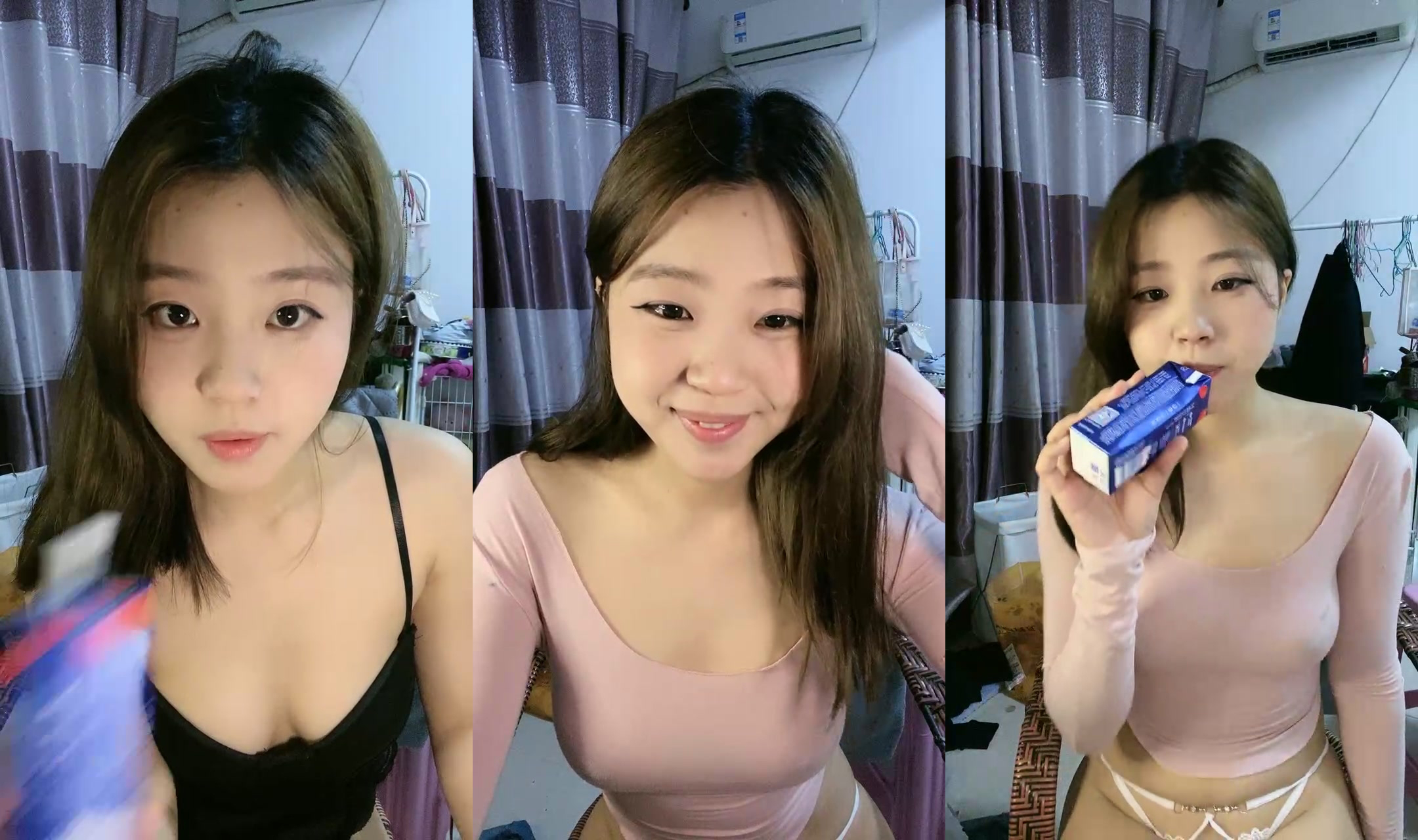 แองเคอร์ เด็กสาวสีชมพูและอ่อนโยนที่หน้าตาดีและเป็นเด็กนักเรียนที่บริสุทธิ์ ช่วยตัวเองในหีสีชมพูที่ละเอียดอ่อนและตัดกัน
