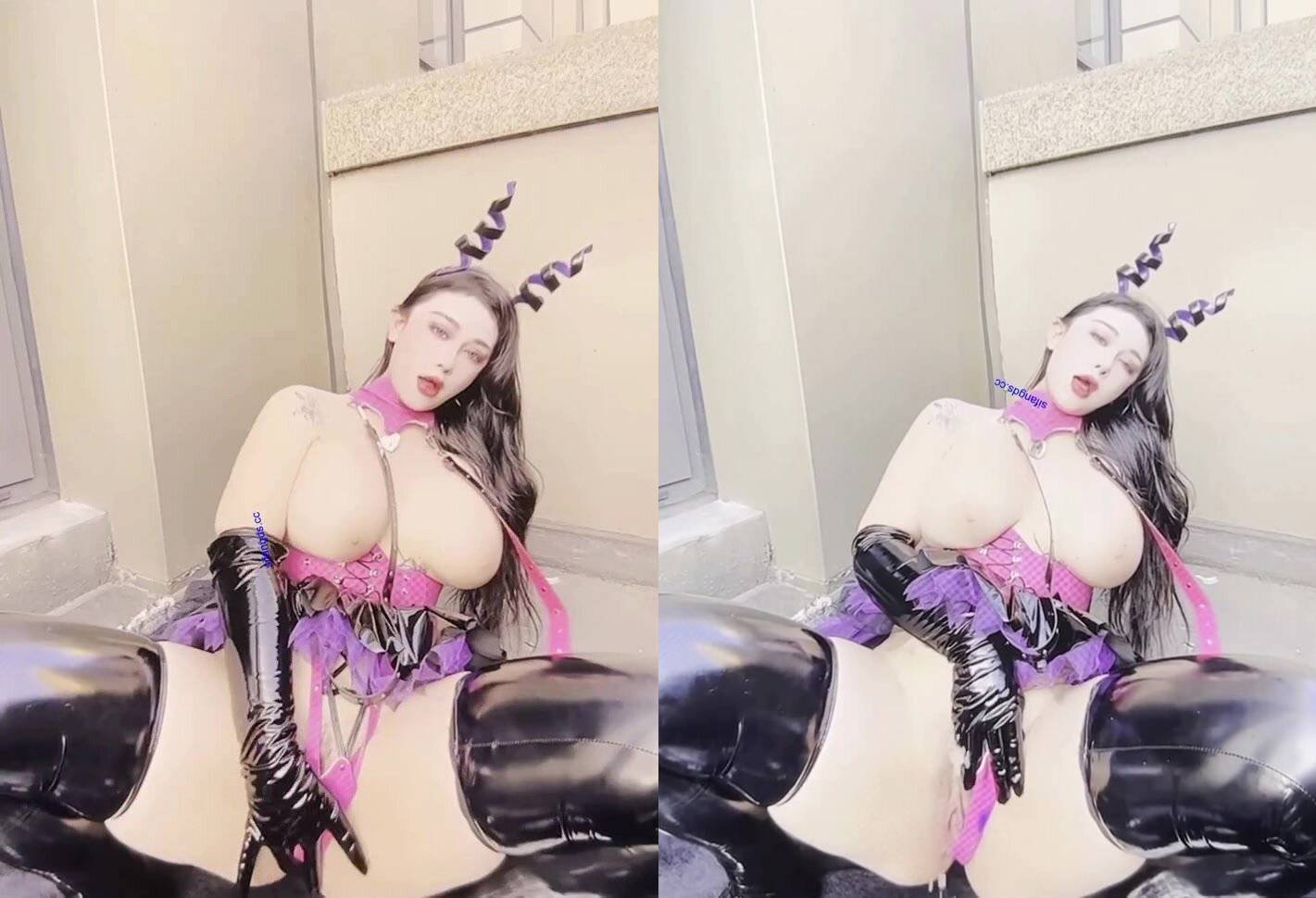 높은 가격 혜택! 웨이보 팔로어 128만 명, 큰 가슴과 뚱뚱한 엉덩이를 가진 기절 여신 [Zhiyi G Bao] 최신 외모와 커스터마이징, 작은 악마와 큰 검은 소 제복, 자위, 음란한 말로 유혹 (2)