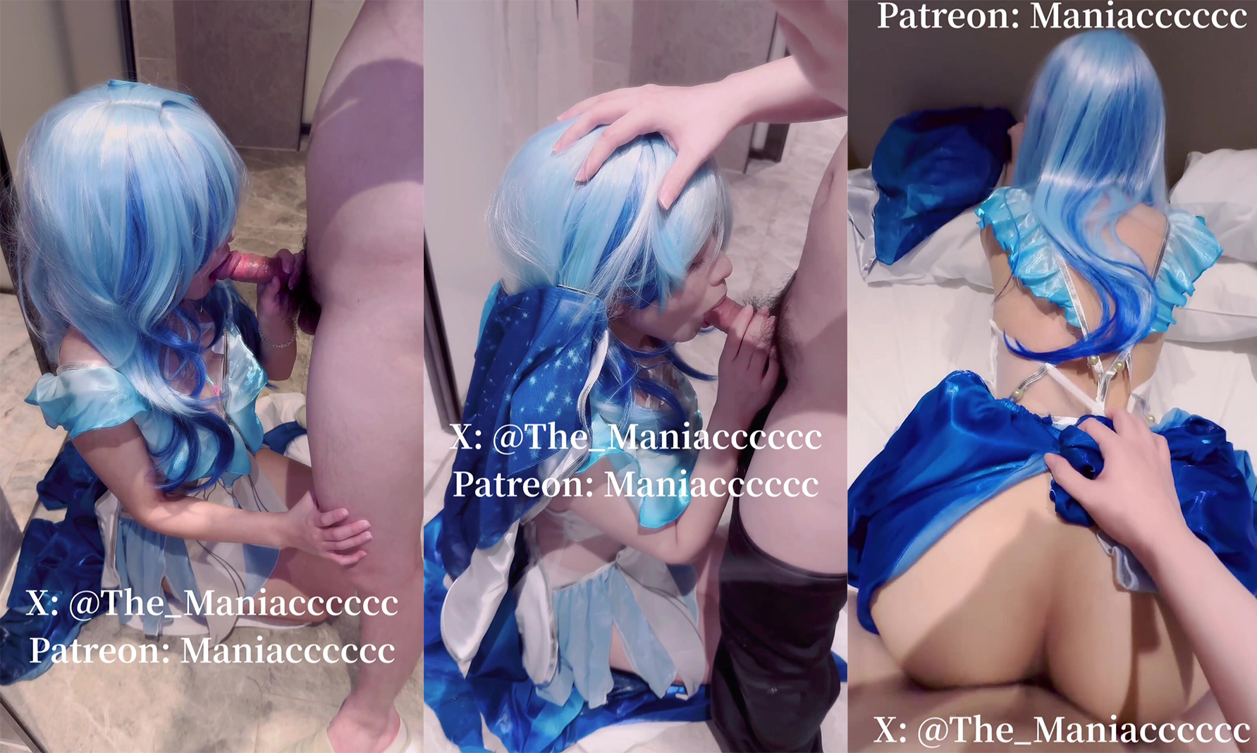 [COS control ecstasy] "Beauty Coser Collector" Welfare Ji Pao Liang Master "Maniacccccc" bayad na mapagkukunan "Mingchao" Lumuhod ang shore guard sa harap ng salamin para sa isang blowjob, perpektong rear entry 1