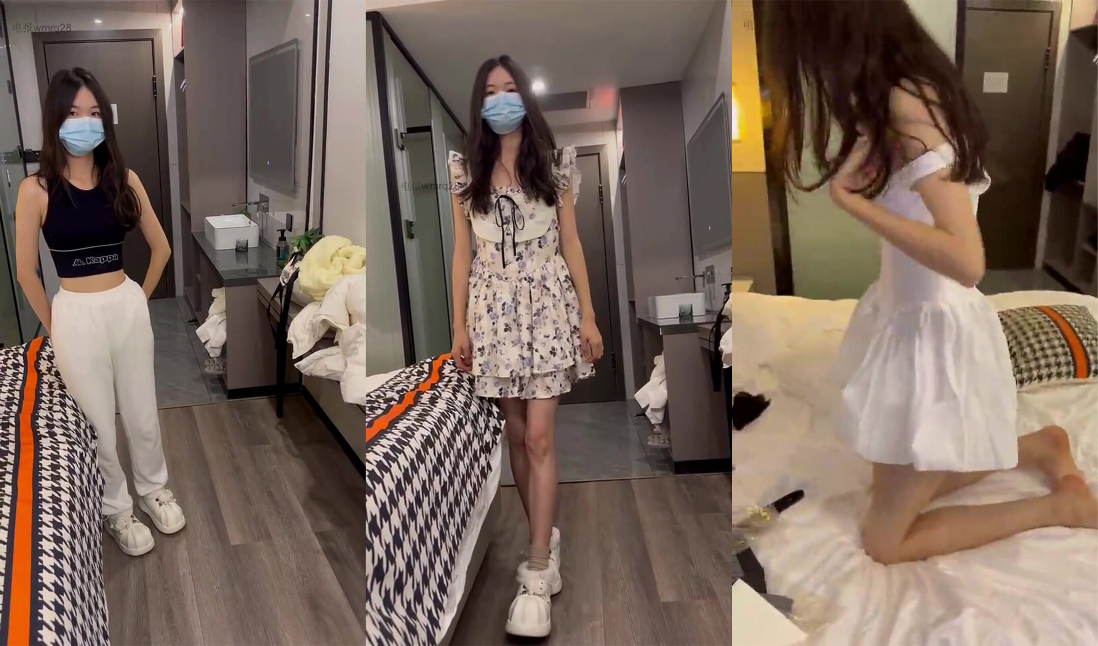 碎花洋裙清純還未開苞的大學生妹子，約拍私密寫真，半推半就被攝影師道具調情，玩弄粉穴(2)