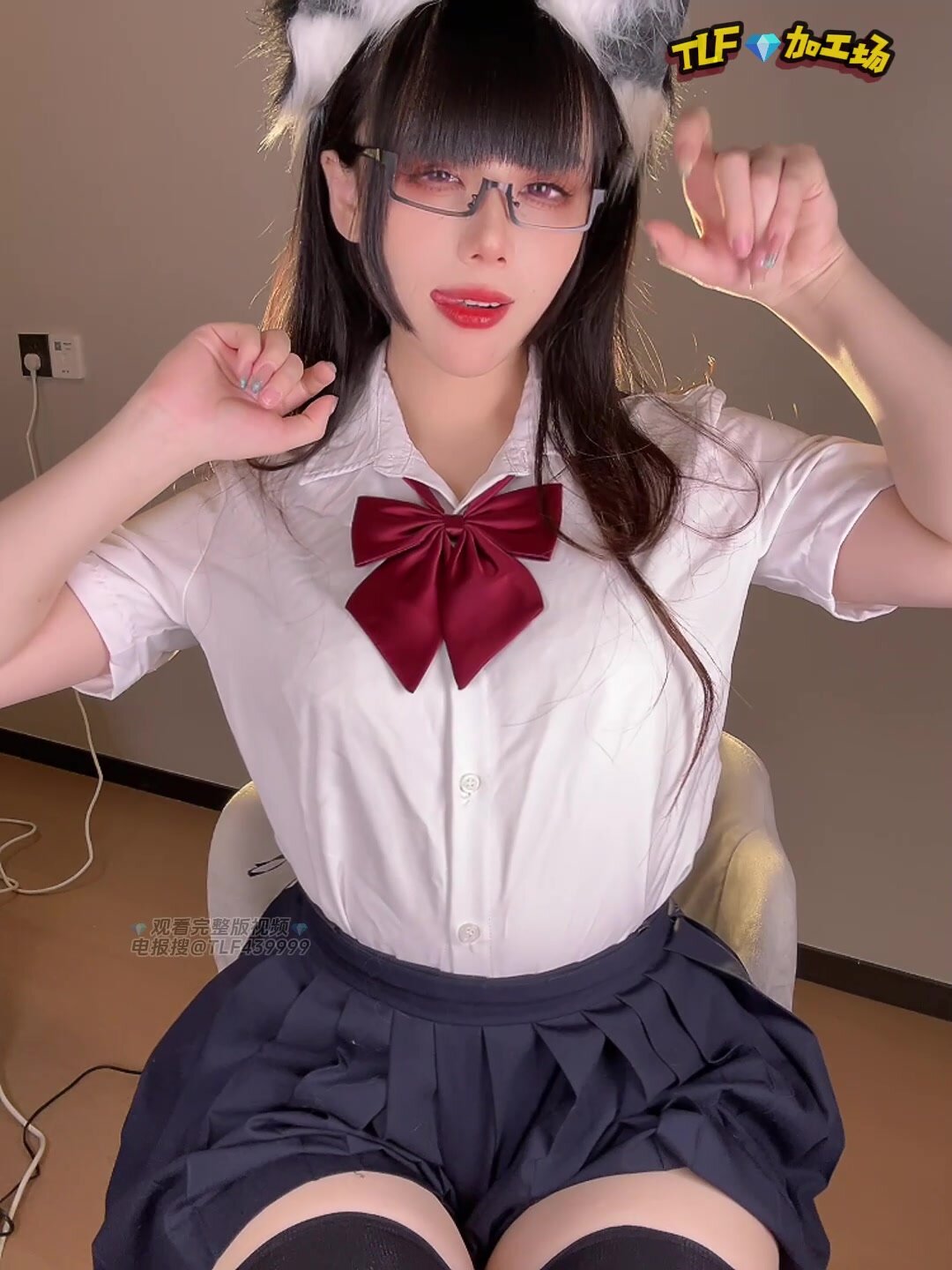 [cos masturbation uniform black silk..] pure desire cat ears