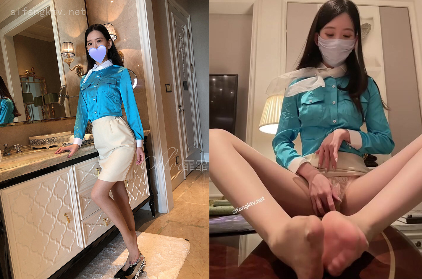 推特最火美腿女神-Chloe霏霏大韩空姐制服篇，大大眼睛清纯得出水