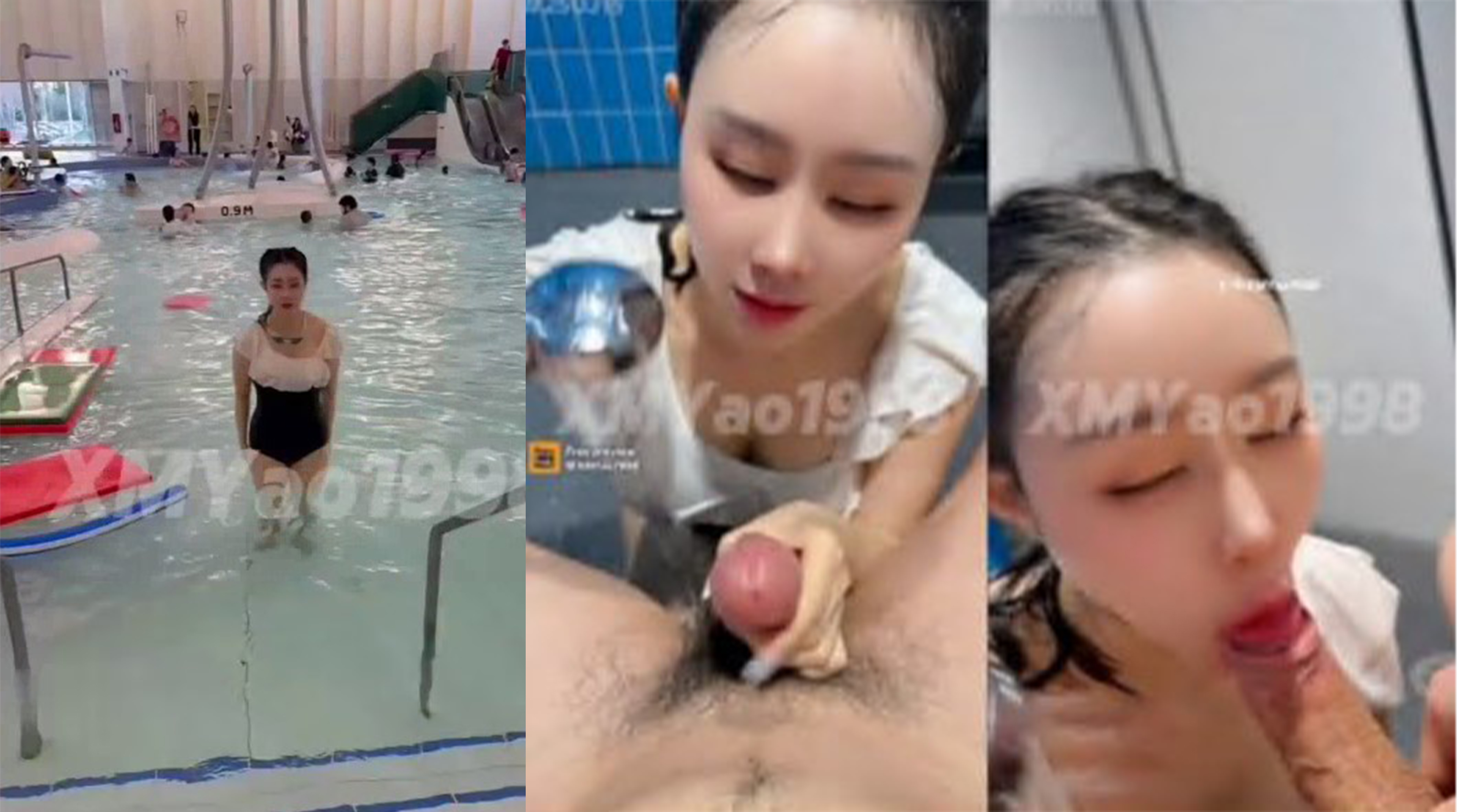 [XMYao1998] April 9th work Lewd Hot Spring outdoor swimming pool locker  room sex, oral ejaculation